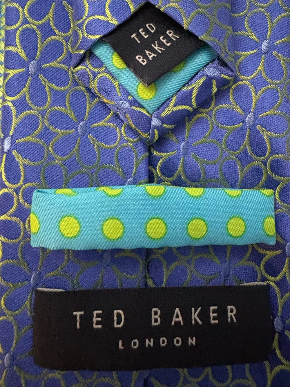 Ted Baker London Blue and Yellow Floral Silk Tie